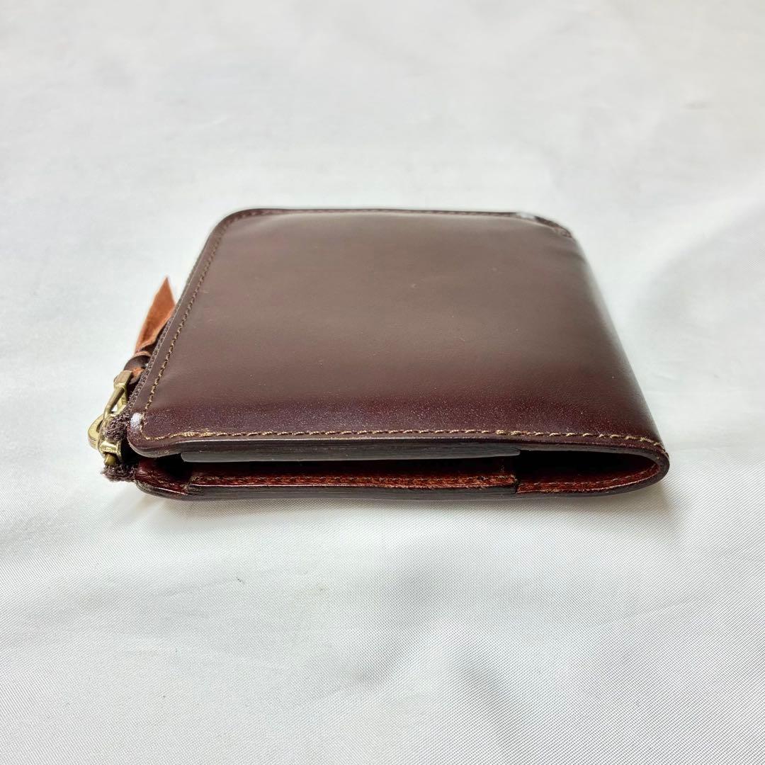 【美品】　ムネカワ　L字ファスナー財布　ホーウィンシェルコードバン　バーガンディ