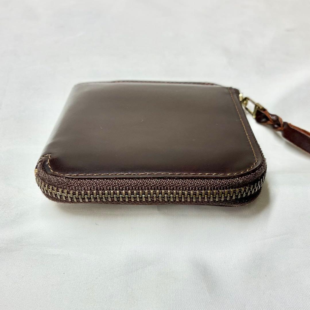 【美品】　ムネカワ　L字ファスナー財布　ホーウィンシェルコードバン　バーガンディ