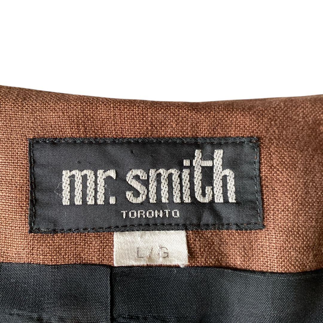 80s90s カナダ製 オーバーサイズ ヘビーリネンノーカラージャケット