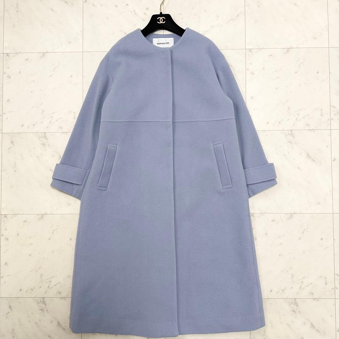 24AW❤️ナチュラルビューティーベーシック　フォルムノーカラーロングコート