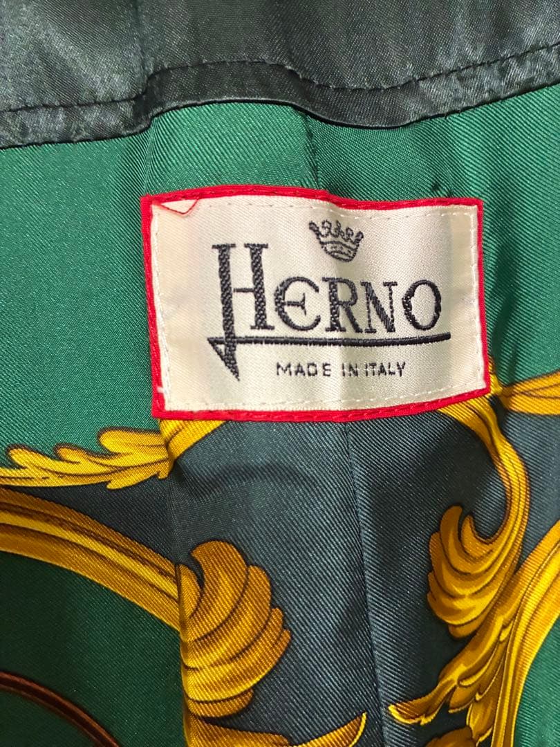 【今週末限定価格！】HERNO 　ウールコート　グリーン　ロング　美品 Aライン