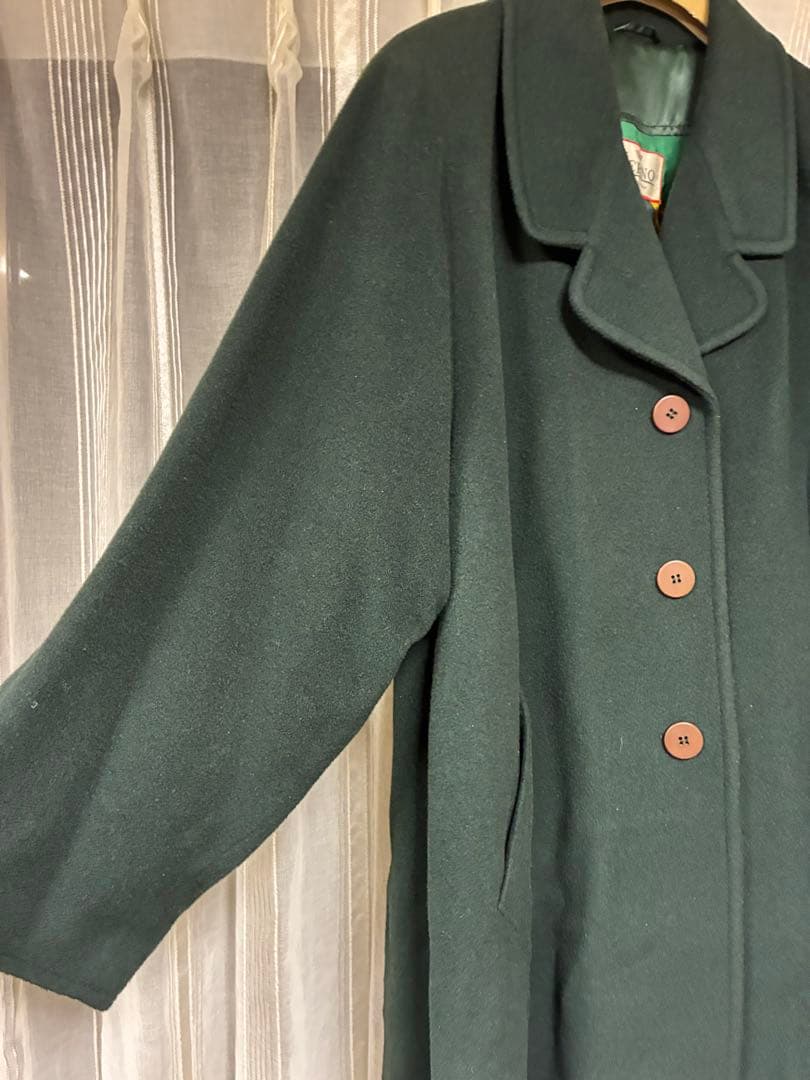 【今週末限定価格！】HERNO 　ウールコート　グリーン　ロング　美品 Aライン