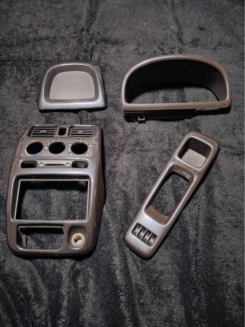 MC21S、MC11S、MCワゴンR純正OPカーボン調パネル付き４点セット！希少