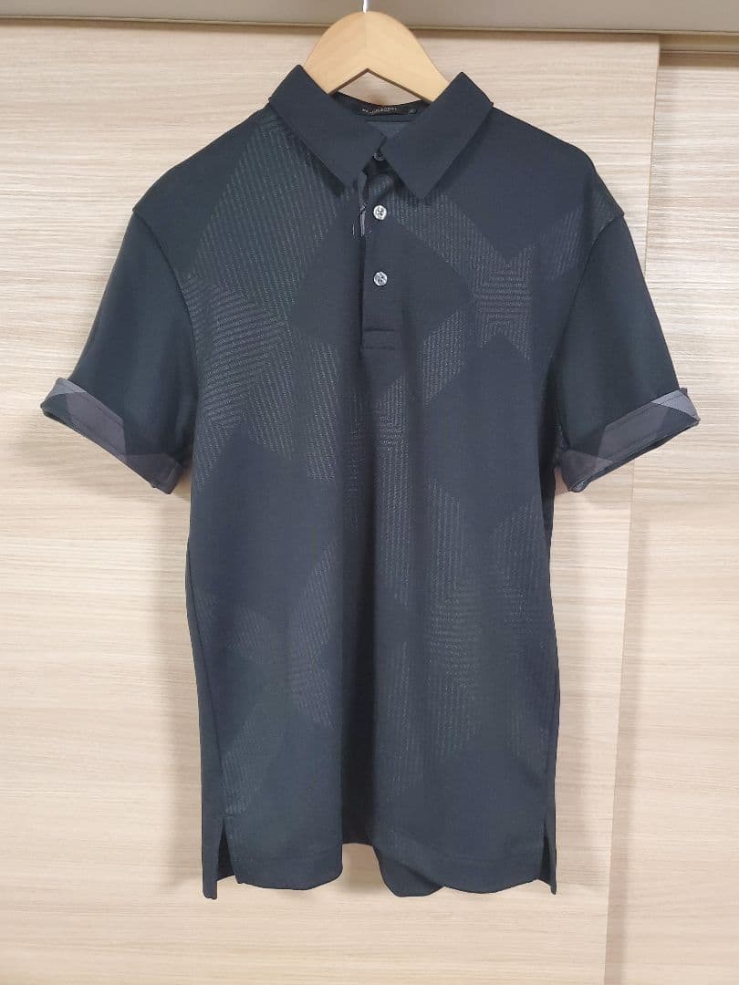 【新品】ブラックレーベルクレストブリッジ　ポロシャツ　M　黒　バーバリー　344
