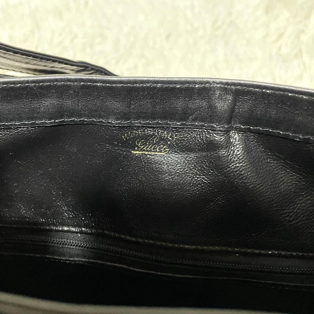【良品】GUCCI グッチ　ワンショルダー　レザー　インターロッキング　ブラック