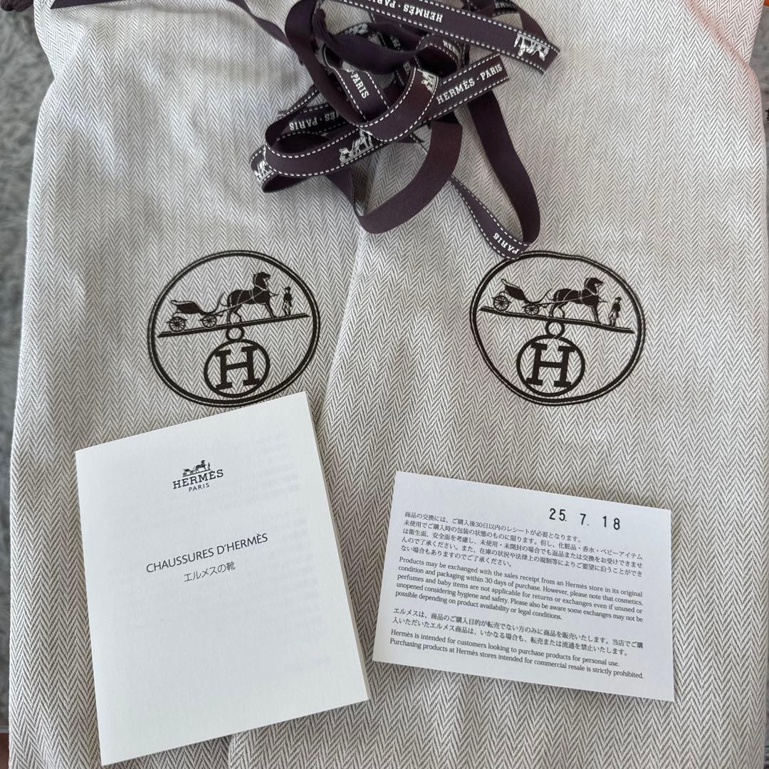 HERMÈS ブラック サンダル 43 28cm イズミール