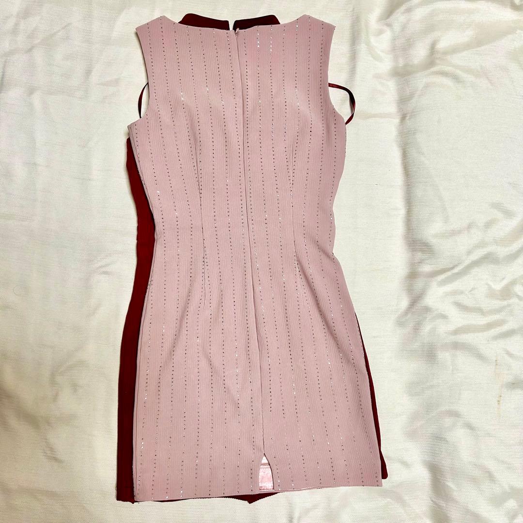 Robe de Fleurs バーガンディ タイトドレス