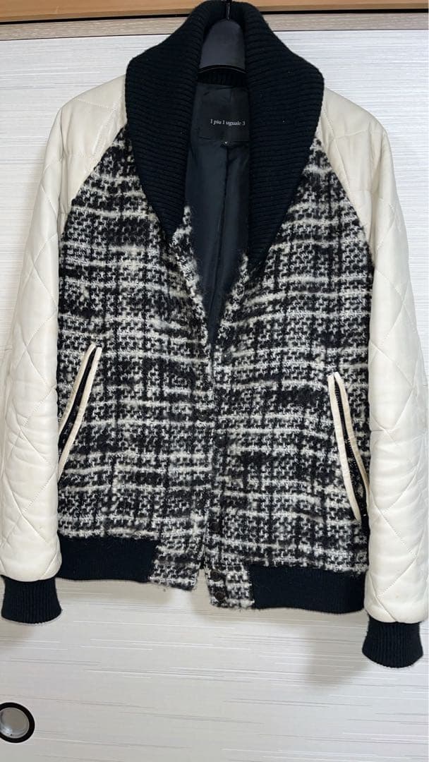 ウノピュウ ツイードスタジャン 定価20万 シャネルツイード レザー 高級