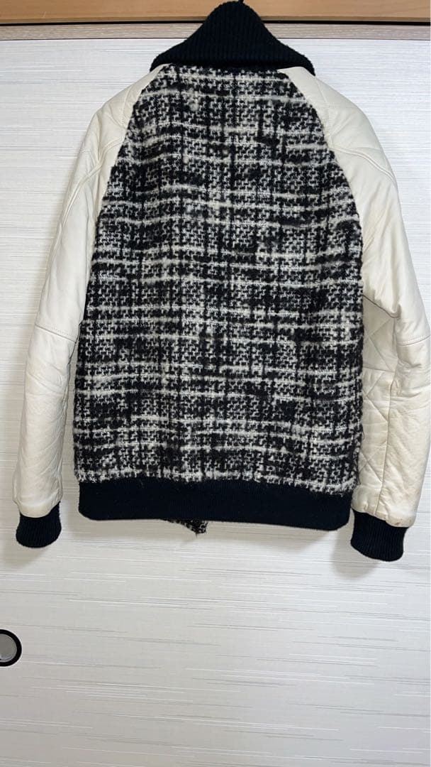 ウノピュウ ツイードスタジャン 定価20万 シャネルツイード レザー 高級