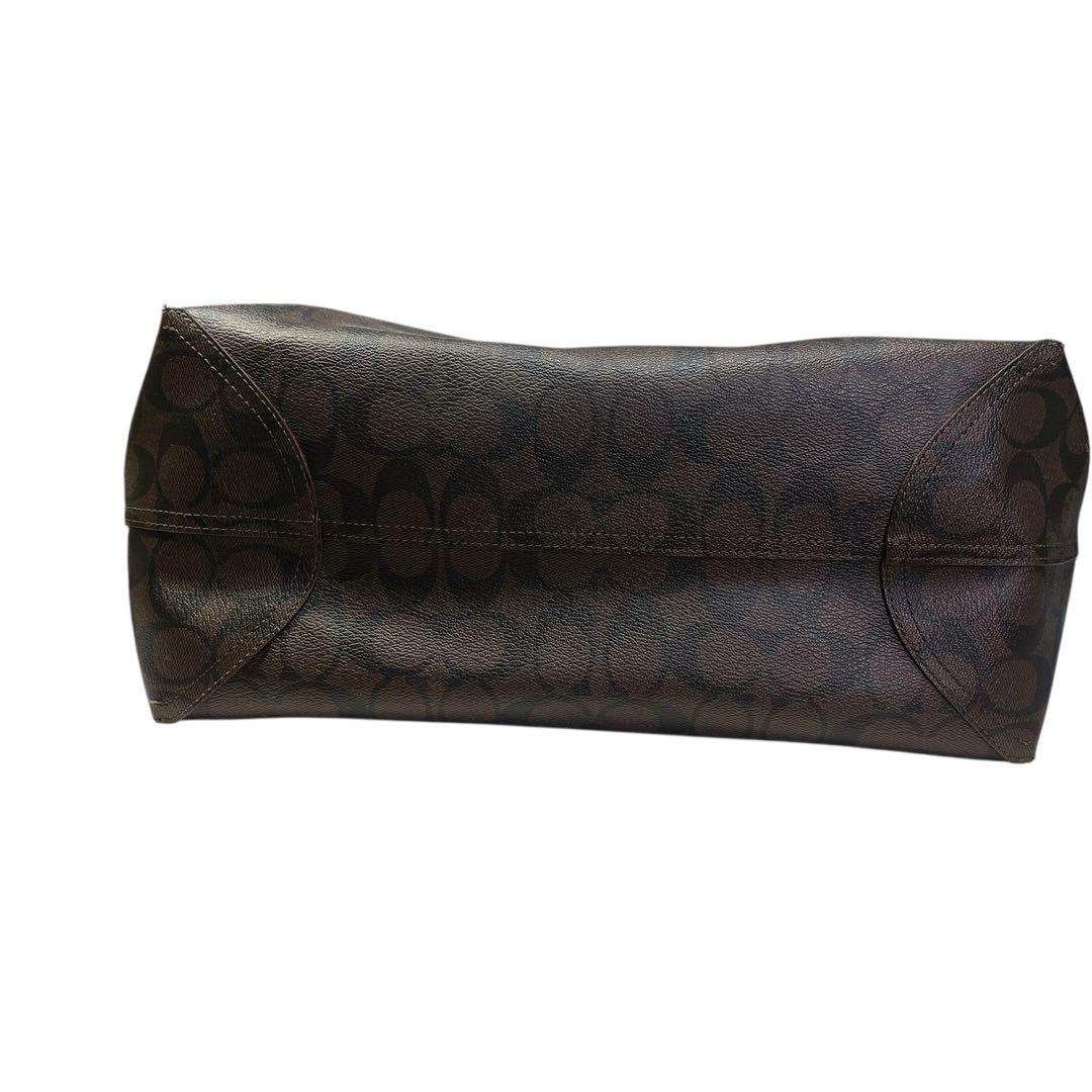 美品 COACH コーチ ブラウン トートバッグ ポーチ付き シグネチャー