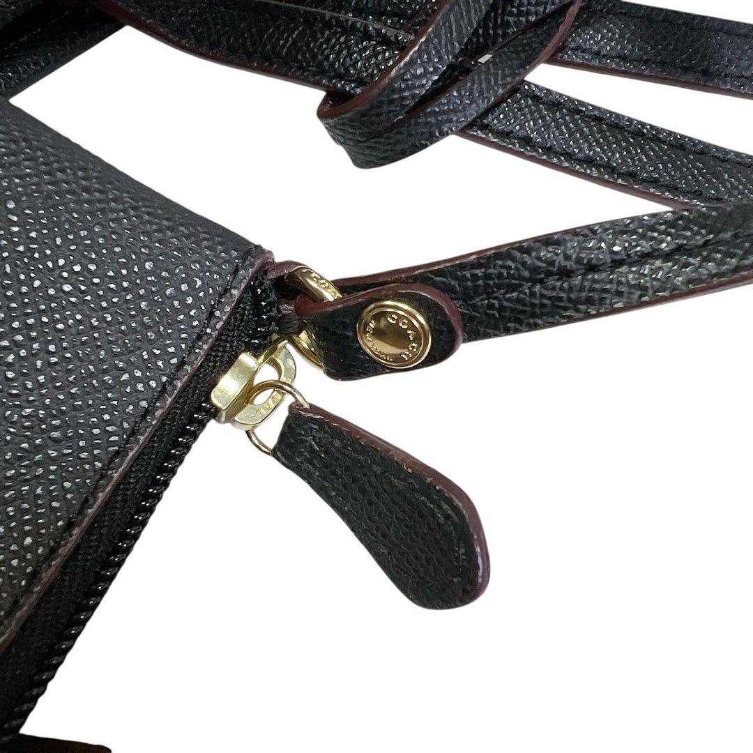 美品 COACH コーチ ブラウン トートバッグ ポーチ付き シグネチャー