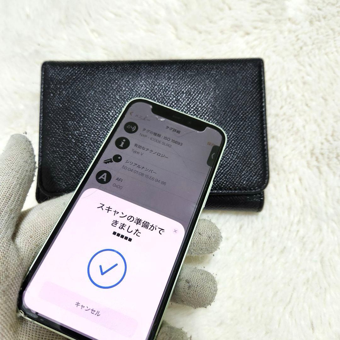 ✨極美品　付属品完備✨ブルガリ　二つ折り　ロゴクリップ　レザー　ブラック