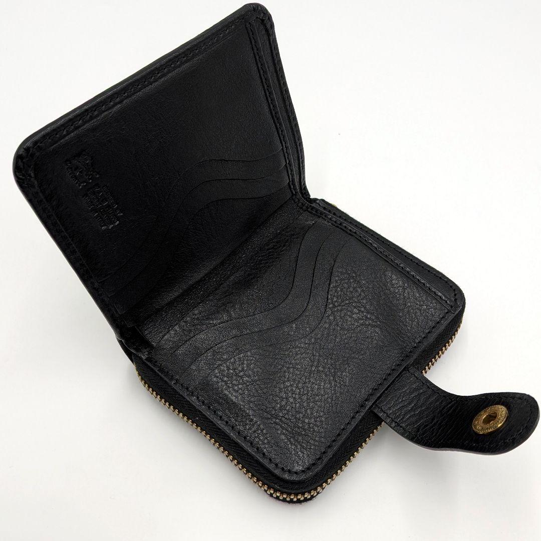 IL BISONTE イルビゾンテ 二つ折り財布 本革 黒 ユニセックス