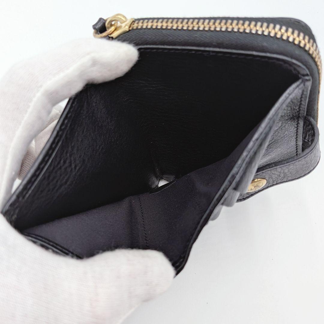 IL BISONTE イルビゾンテ 二つ折り財布 本革 黒 ユニセックス