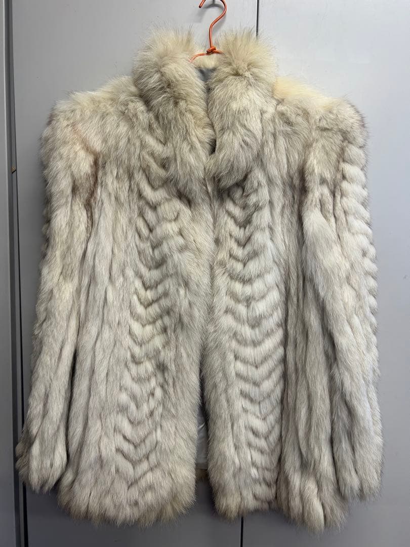 SAGA FOXサガフォックス★リアルファー コート 女優襟 9号　ホワイト