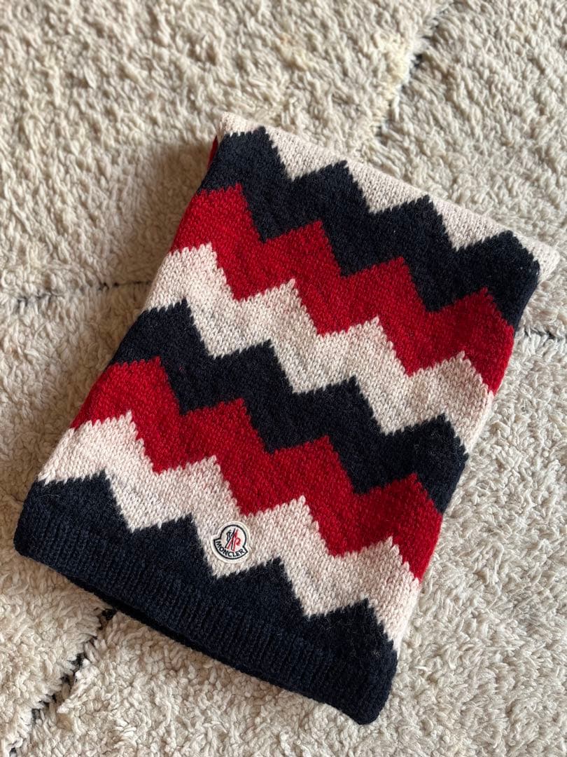 MONCLER トリコロールパターン マフラー