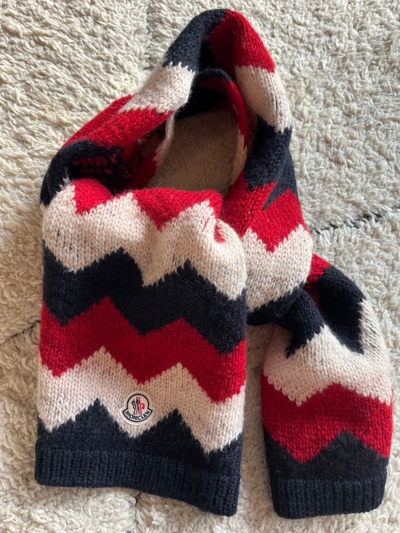 MONCLER トリコロールパターン マフラー