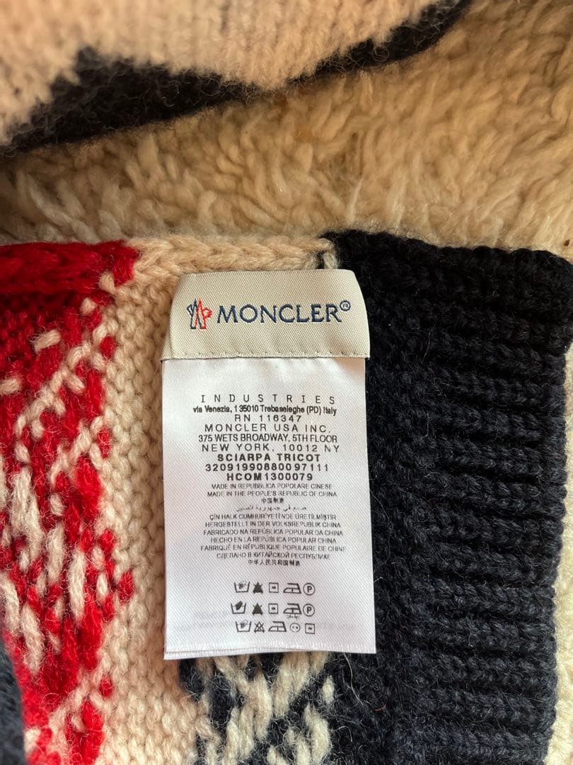 MONCLER トリコロールパターン マフラー