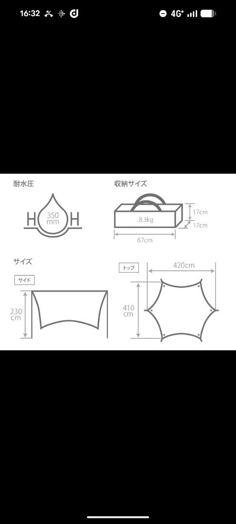 【美品】いつかのタープ TC