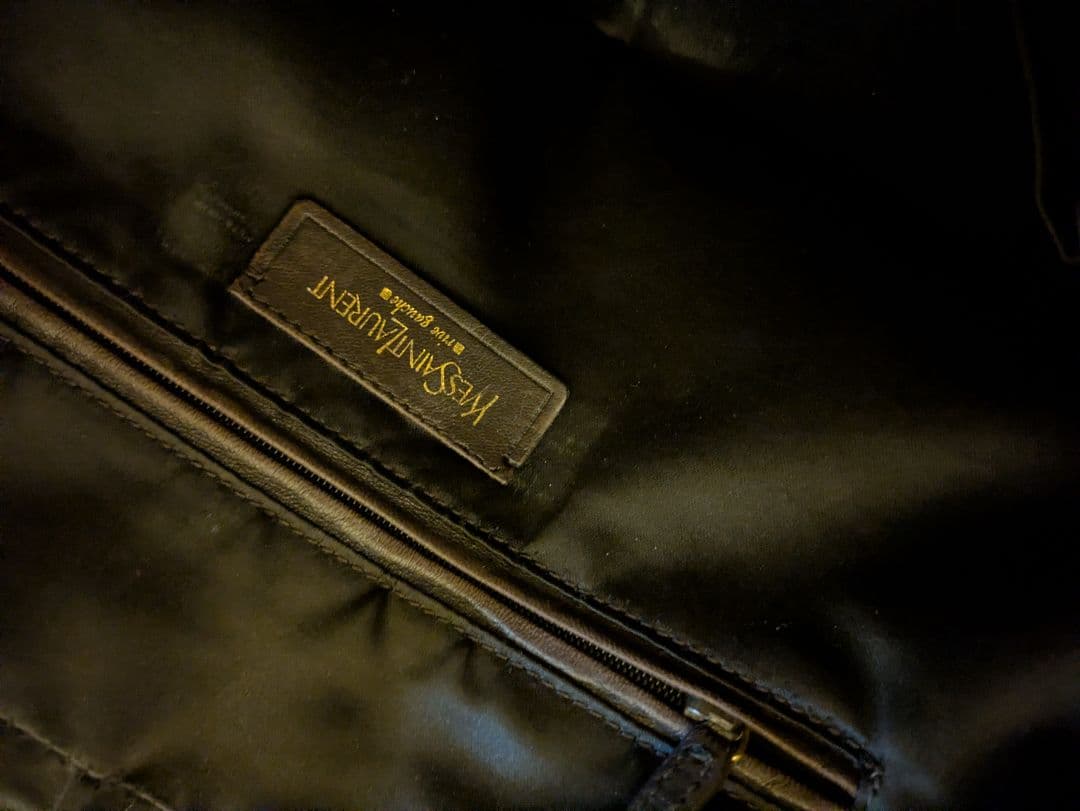 む*ぎ様 レザー ブラック ハンドバッグ ゴールド金具