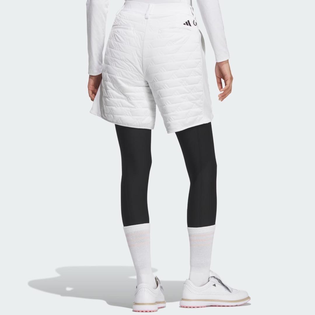 【S】秋冬 定価34,100円 アディダス ゴルフ 中綿 キルト セットアップ白