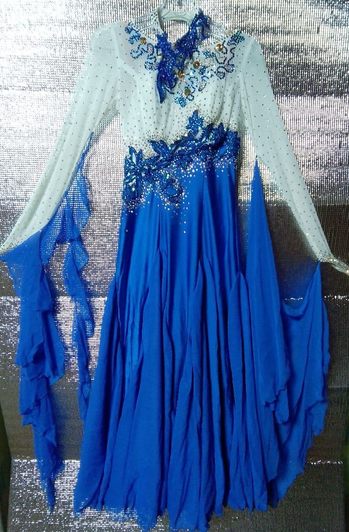 社交ダンス用ドレス 白樺ドレス Mサイズ 衣裳バック有り