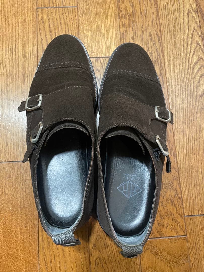 ダブルエイチ WH ダブルモンク7.5 ダークブラウン　干場義雅