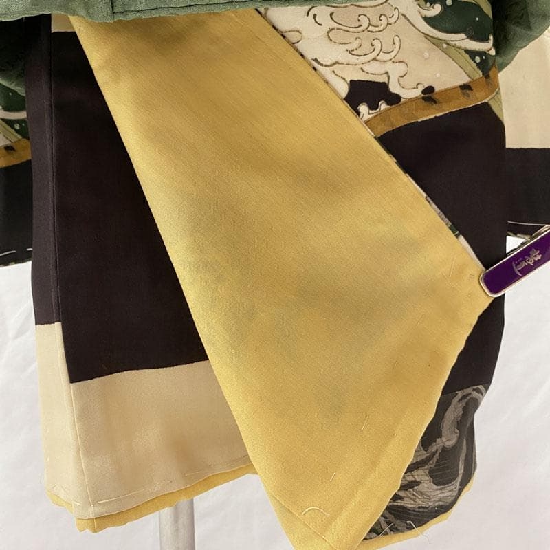 506ab82◎七五三 三歳 男の子 セミアンティーク着物&被布 虎龍 黒◎