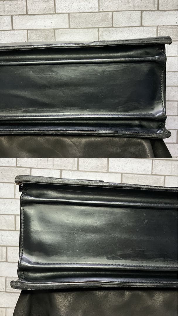 【希少】【万双】ダレスバッグ　ブライドル　ブラック　黒　三つマチ