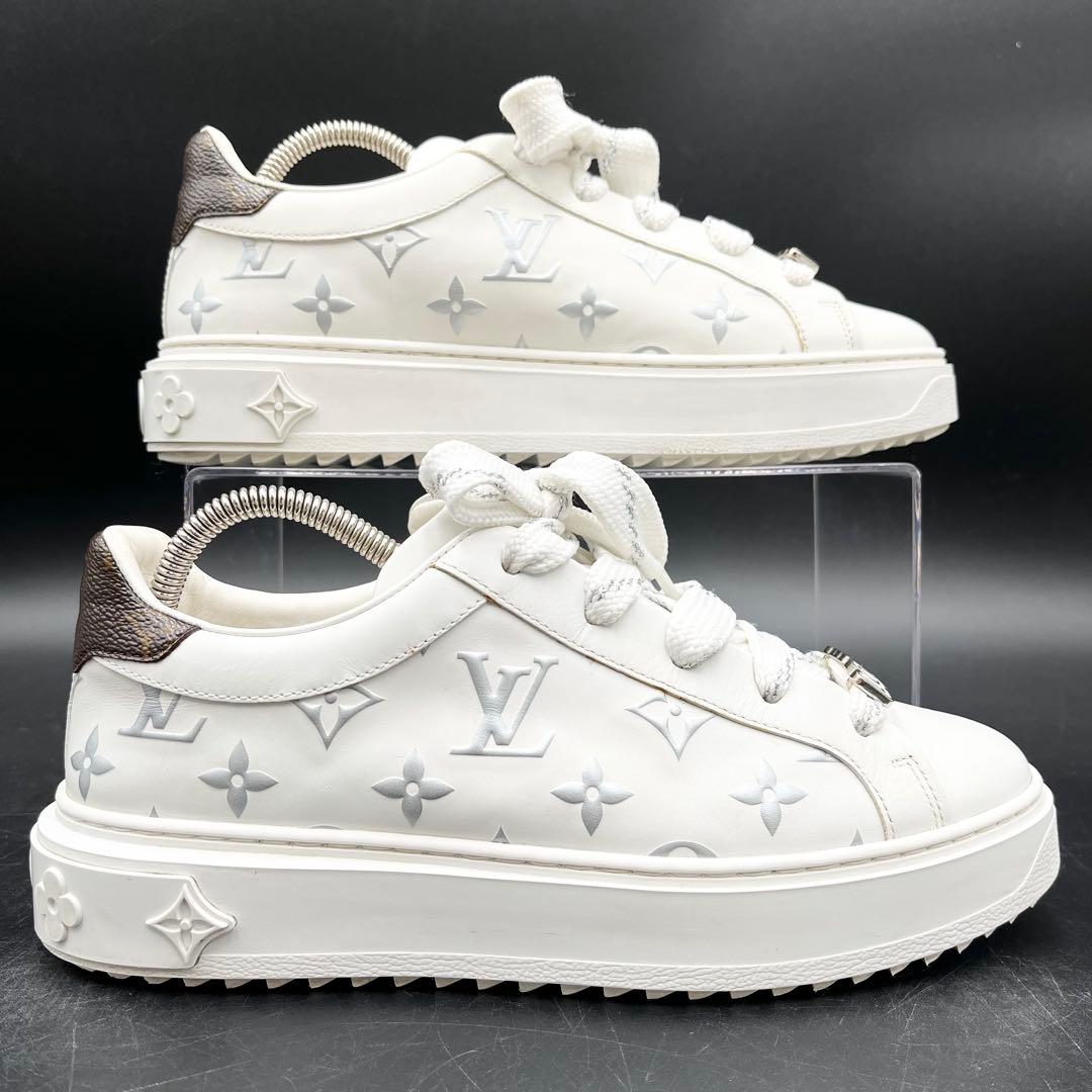 美品✨ ヴィトン タイムアウト モノグラム エンボス レディース スニーカー