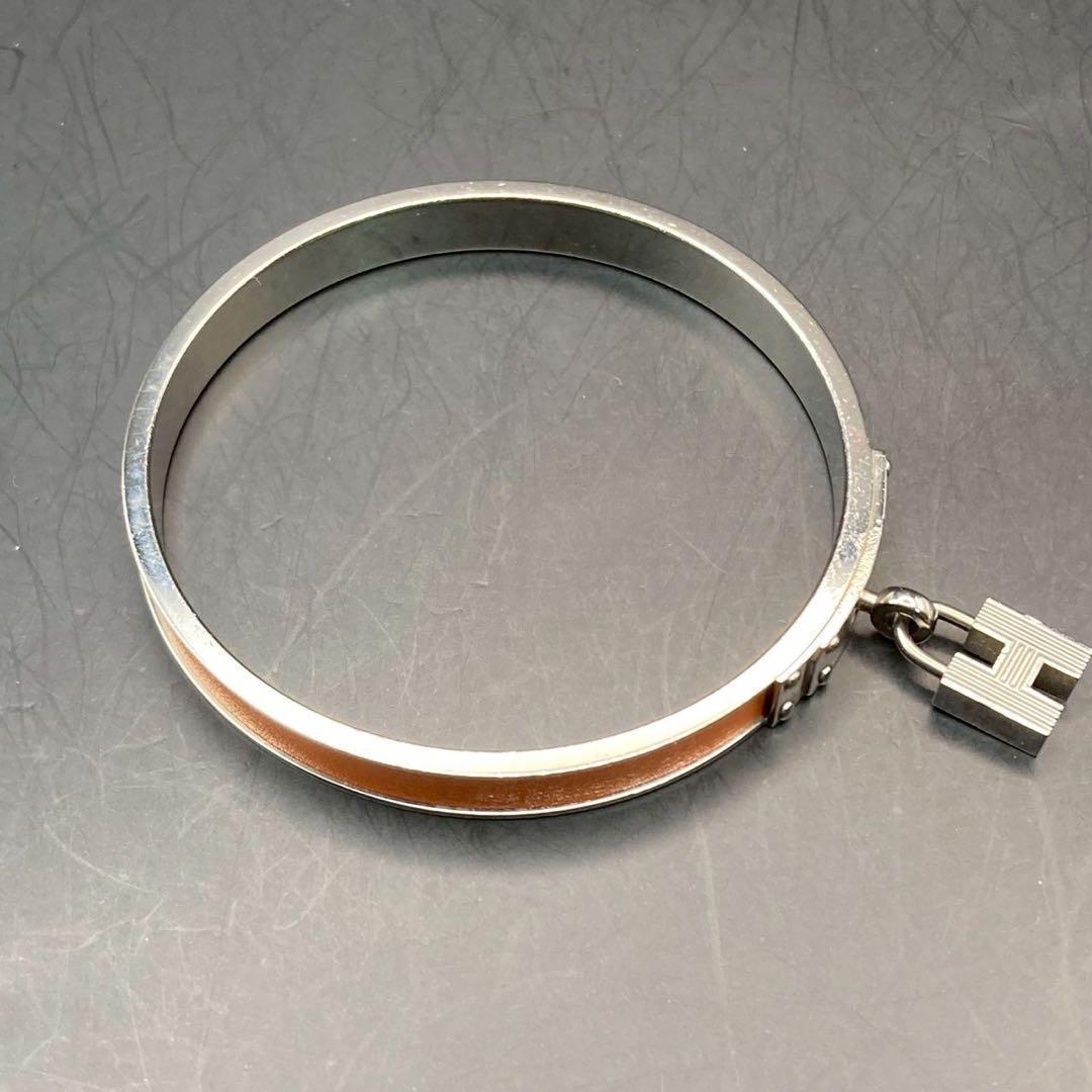 【美品】エルメス　バングル　ケリー　Hカデナ　オレンジ　ロゴ刻印　付属品付き