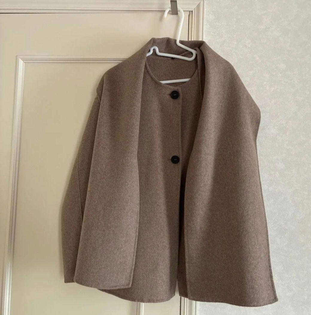【新品】ZARAウールショートスカーフコート☆S☆ベージュ