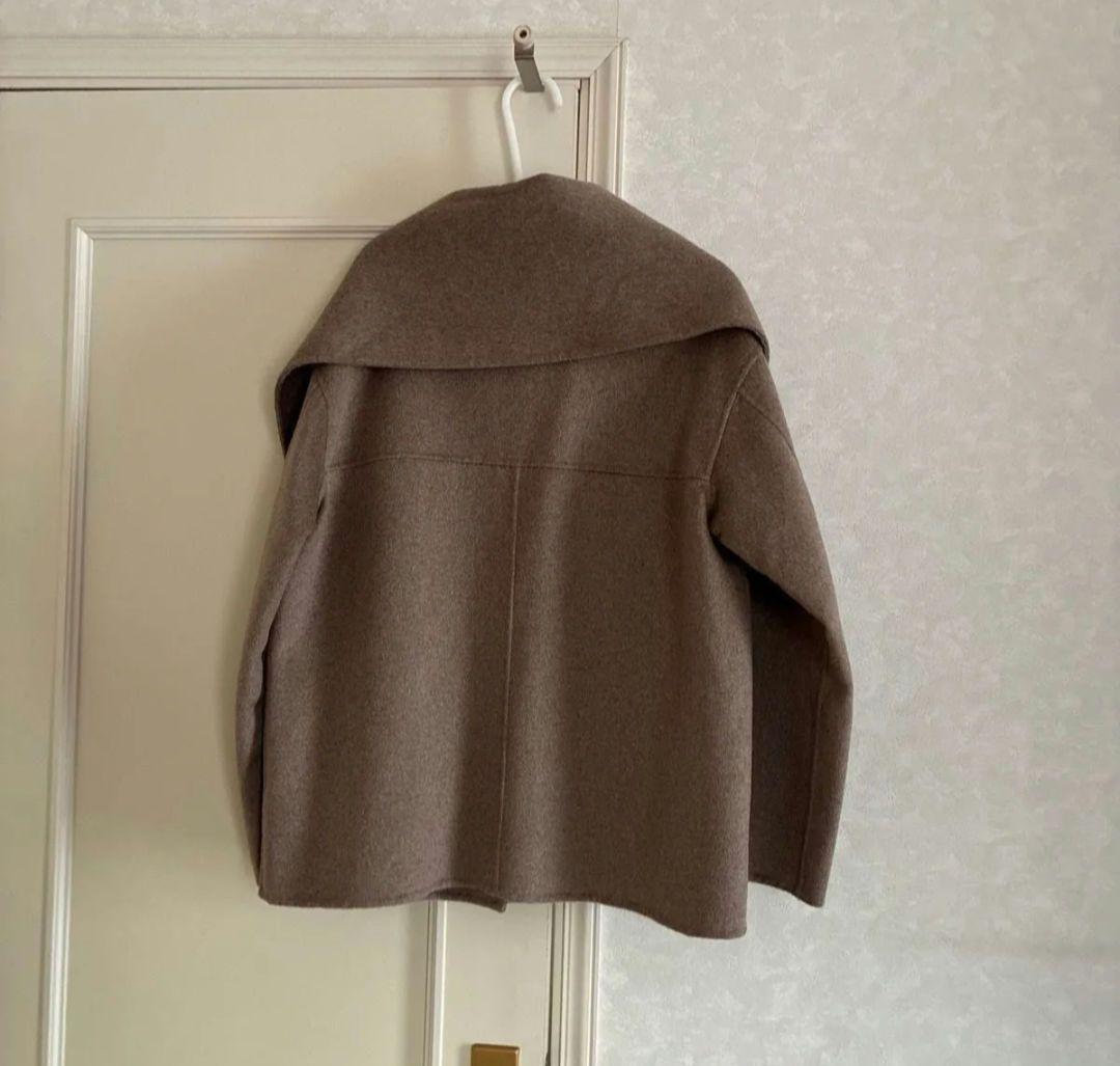 【新品】ZARAウールショートスカーフコート☆S☆ベージュ