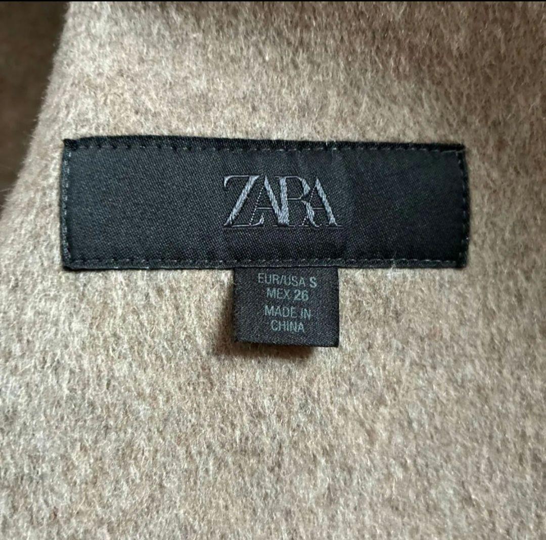 【新品】ZARAウールショートスカーフコート☆S☆ベージュ