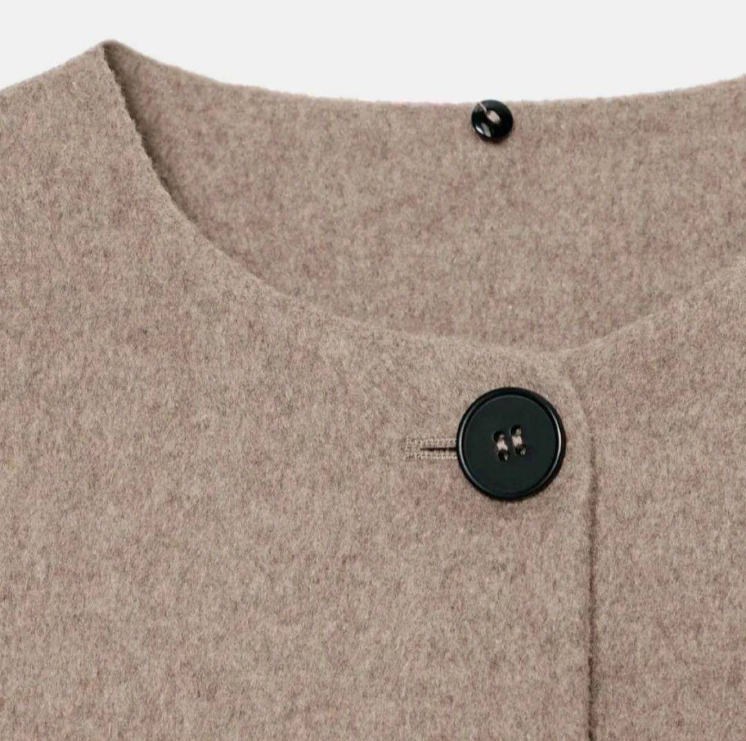 【新品】ZARAウールショートスカーフコート☆S☆ベージュ