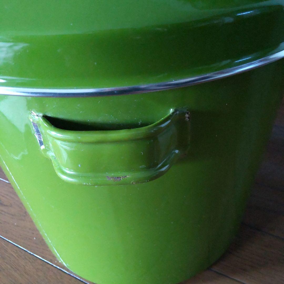 昭和レトロ FUJII 月兎印 大型寸胴 琺瑯 ストッカー 2点セット