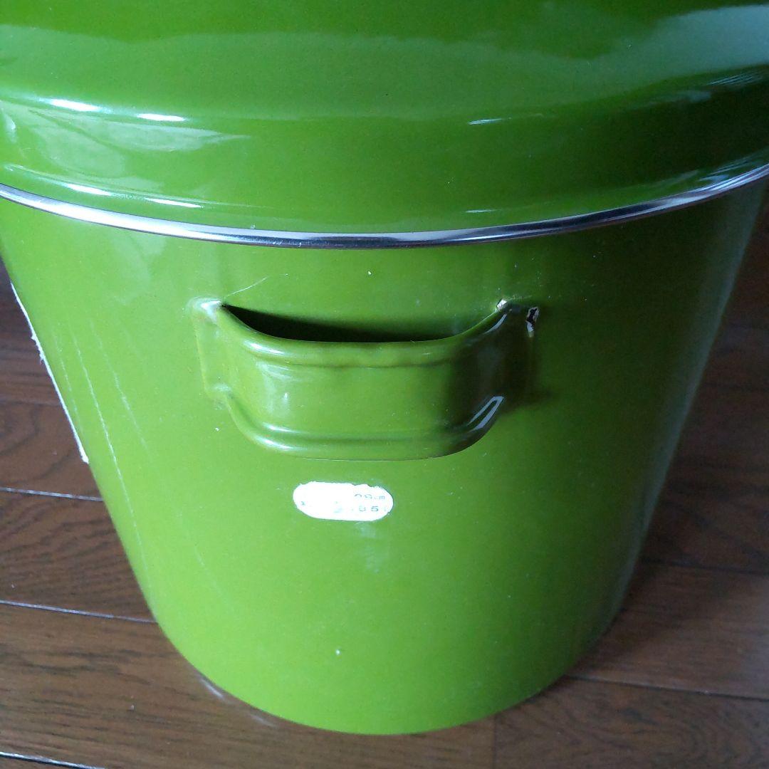 昭和レトロ FUJII 月兎印 大型寸胴 琺瑯 ストッカー 2点セット