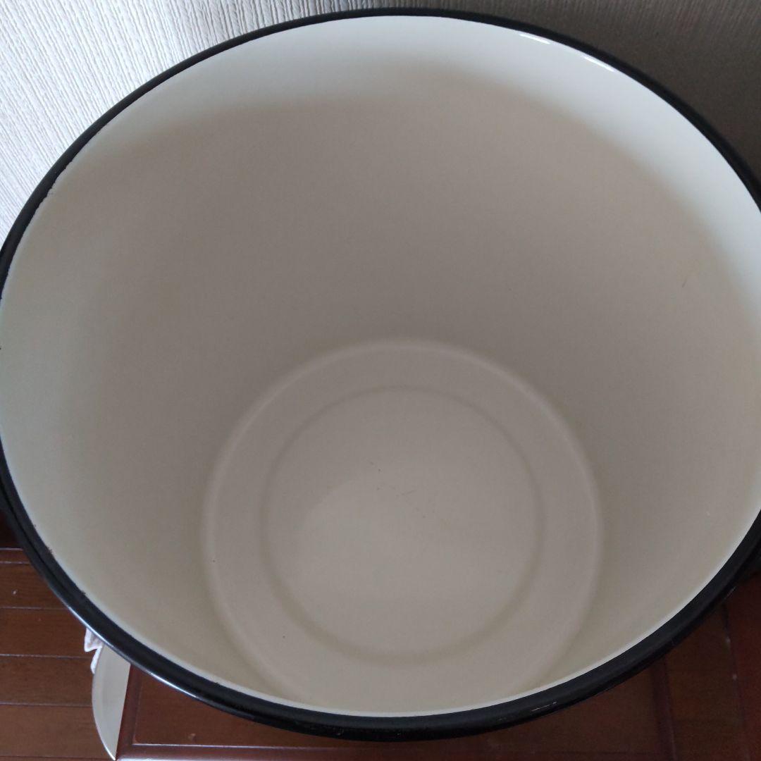 昭和レトロ FUJII 月兎印 大型寸胴 琺瑯 ストッカー 2点セット