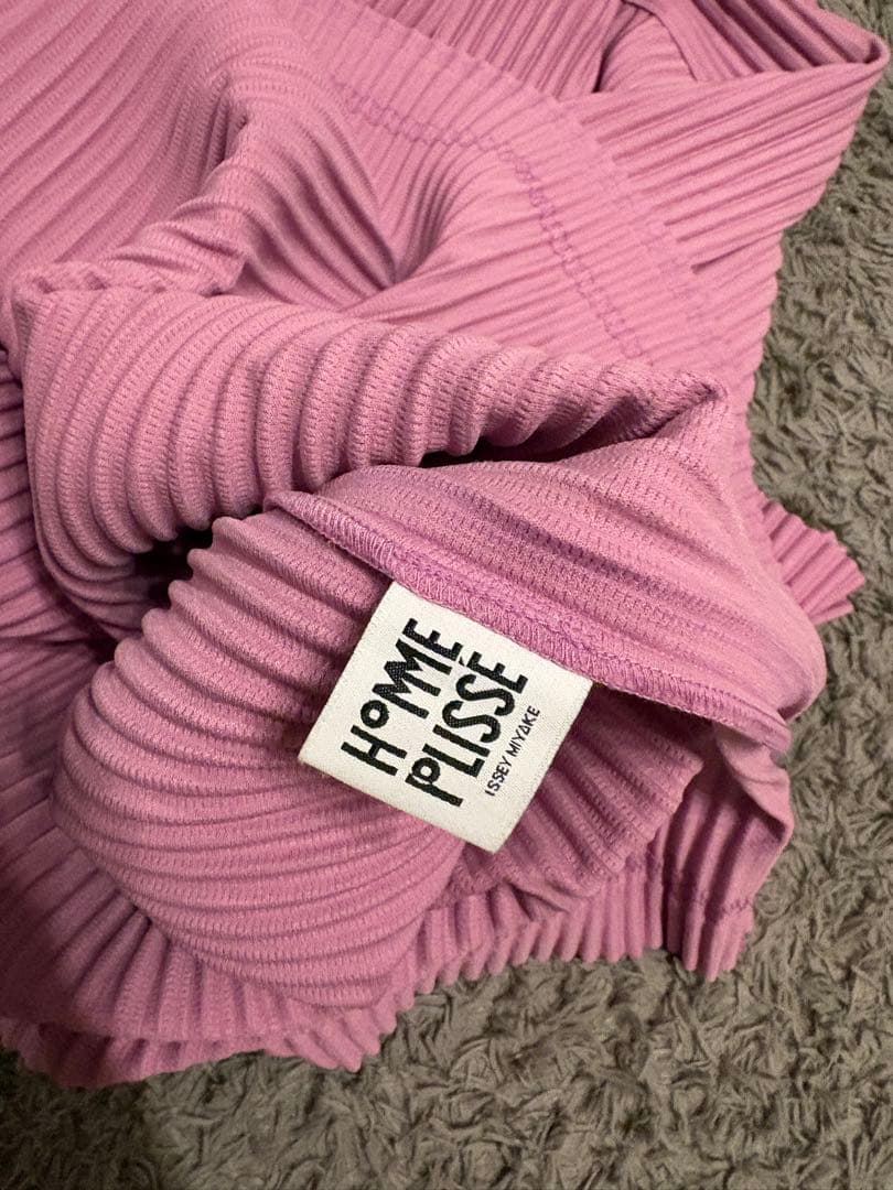 HOMME PLISSÉ ピンク ポロシャツ オムプリッセイ