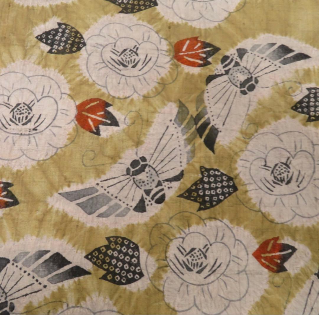 山*子様 型絵染 型絵染め 型染め 名古屋帯 なごや帯 作家 蝶 芍薬 絞り 工