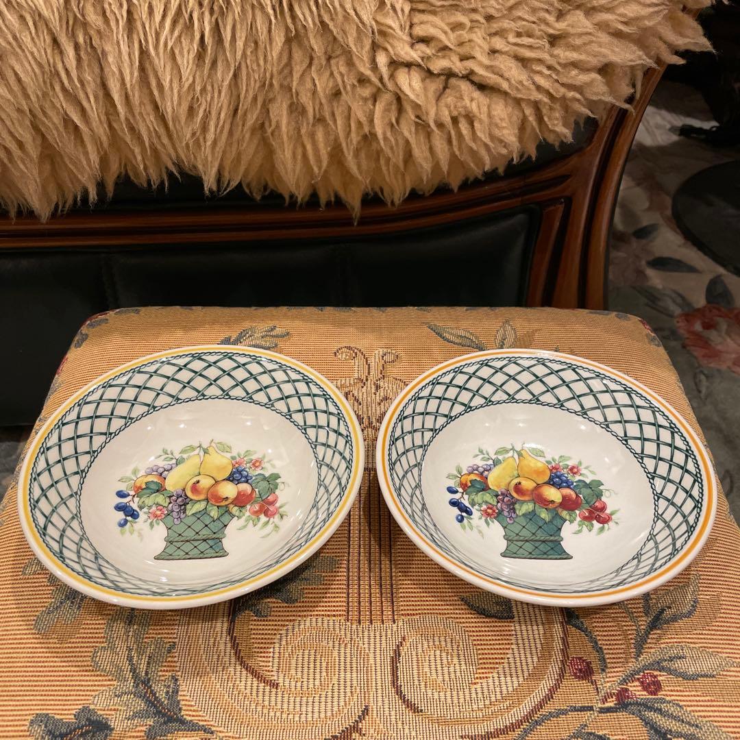 ビレロイ＆ボッホ　フルーツバスケット　15cmボウル皿2枚セット　旧刻印