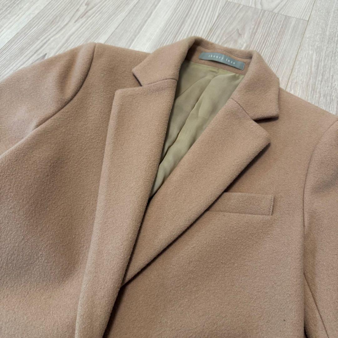 theory luxe ベージュ シングルボタン ロングコート