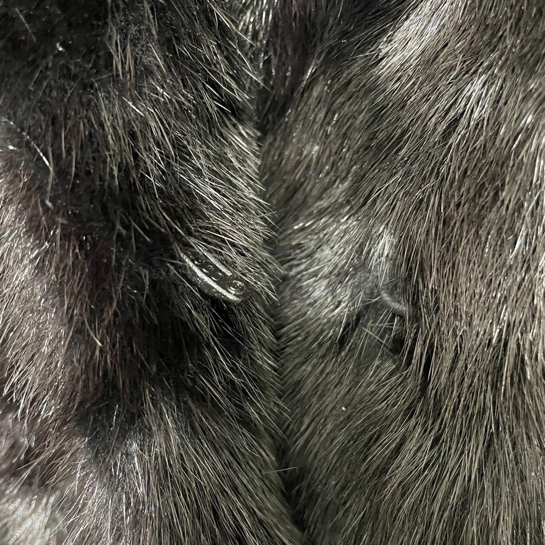 【極美品】SAGA MINK 銀タグ ミンクコート ファージャケット ツヤ 黒