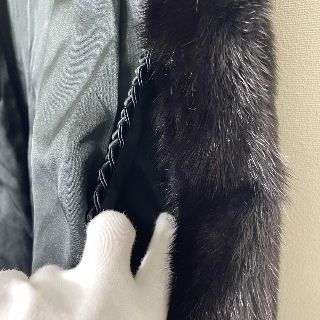 【極美品】SAGA MINK 銀タグ ミンクコート ファージャケット ツヤ 黒