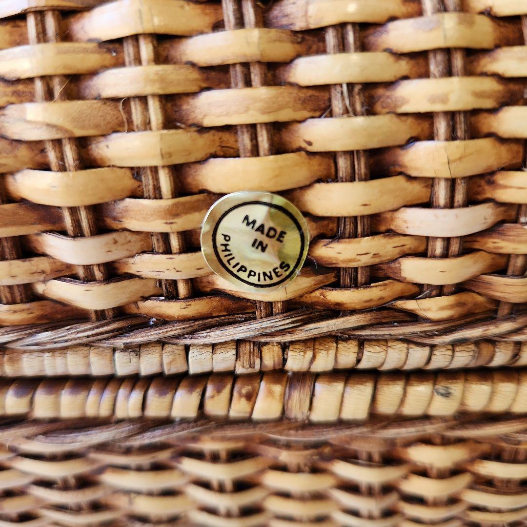 未使用　アテンペ　かごバッグ　ラタン　レザー