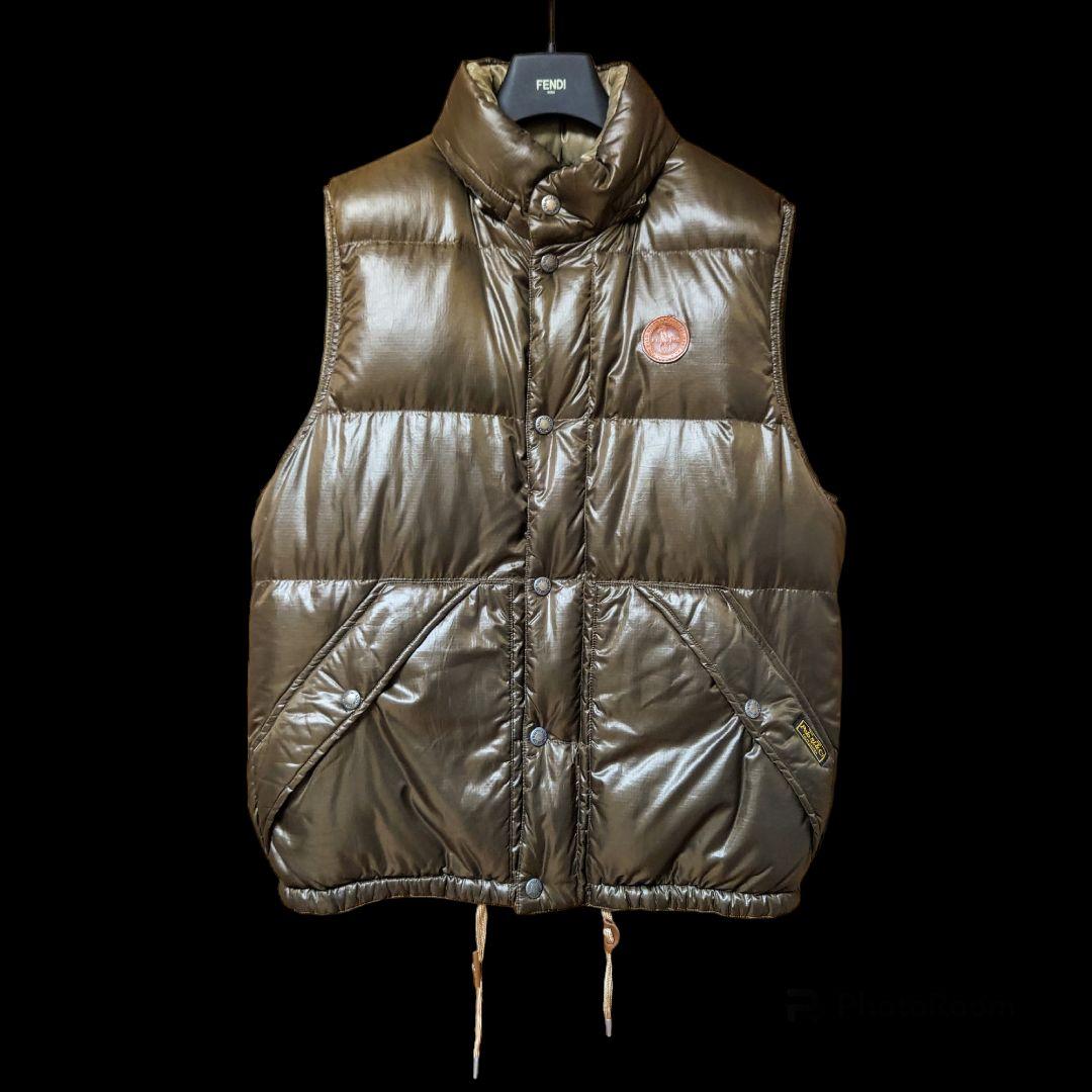 希少 vintage加工 ポロラルフローレン ダウンベスト フード取り外し可能