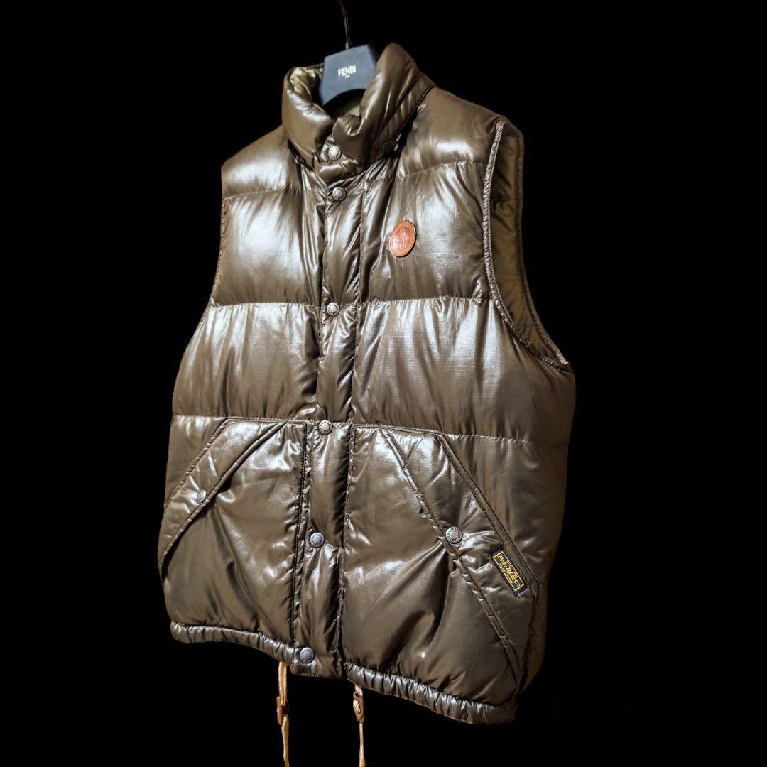 希少 vintage加工 ポロラルフローレン ダウンベスト フード取り外し可能