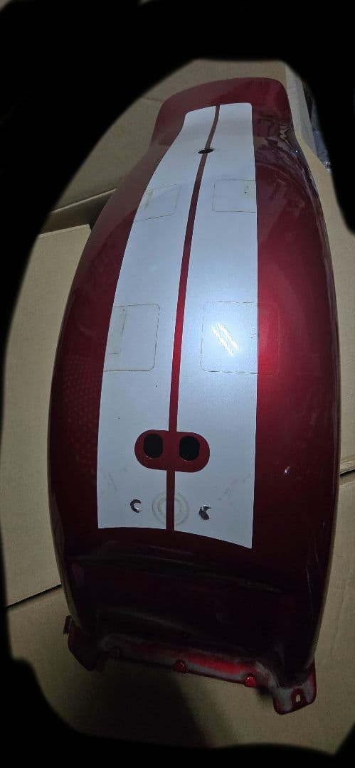 ドラッグスター400 タンク フェンダー セット レッド ホワイトストライプ