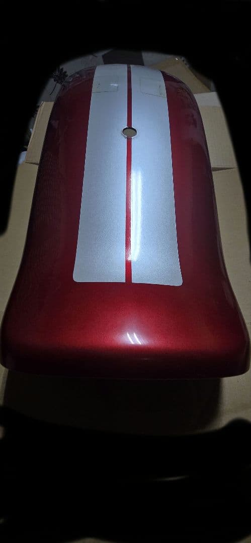 ドラッグスター400 タンク フェンダー セット レッド ホワイトストライプ