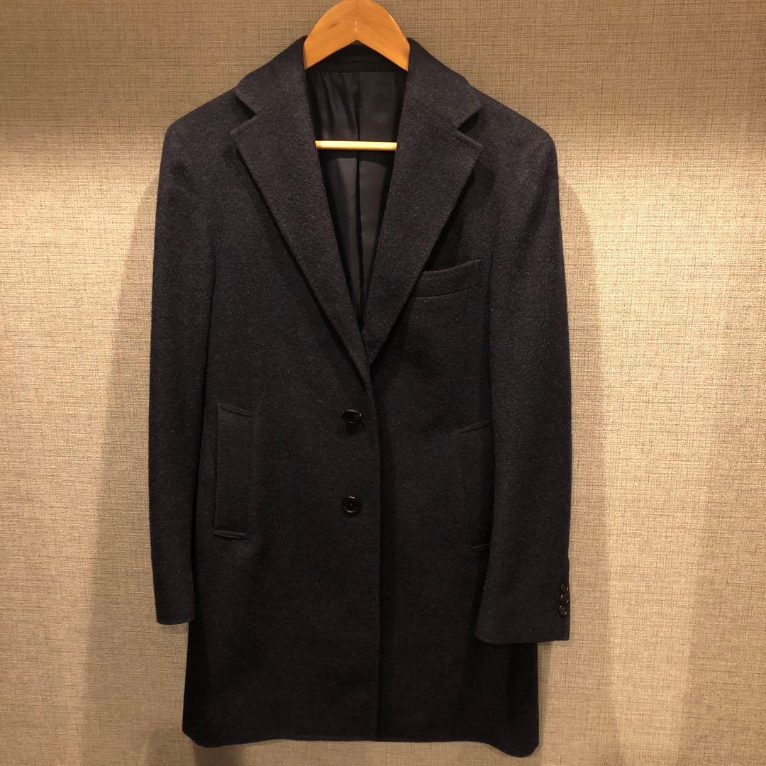 EDIFICE（エディフィス）ウールカシミヤチェスターコート ネイビー